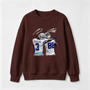 Vintage Close-Up Football Athlete Signature Graphic Sweatshirt