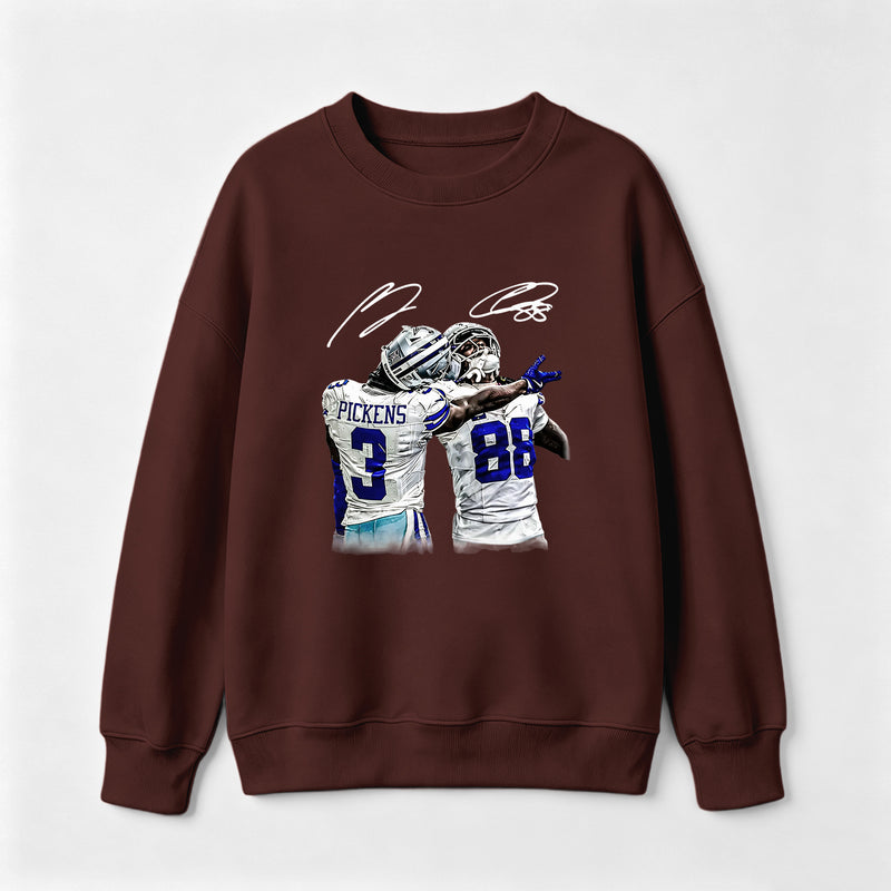 Vintage Close-Up Football Athlete Signature Graphic Sweatshirt