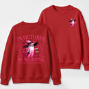 In October We Wear Pink Ghost Halloween Breast Cancer Awareness Sweatshirt