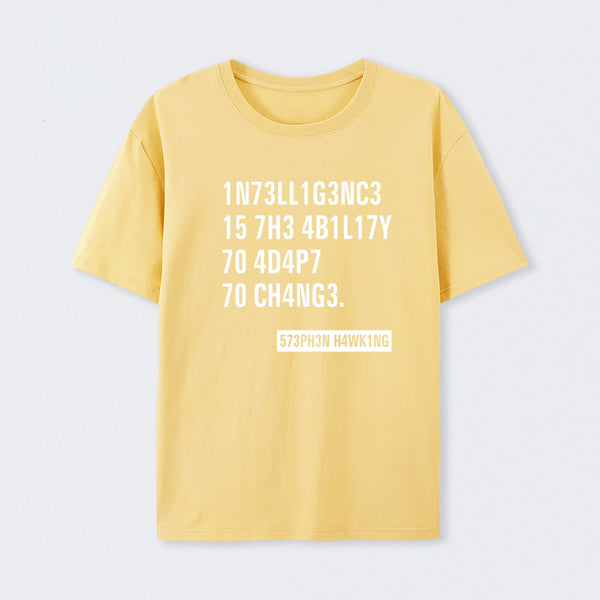 Yellow Intelligence - Stephen Hawking Science T-Shirt