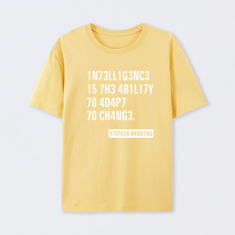 Yellow Intelligence - Stephen Hawking Science T-Shirt