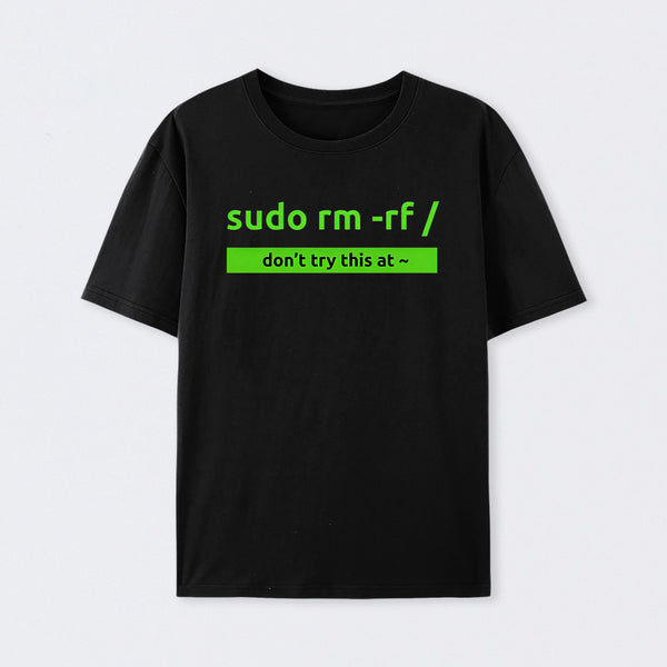 Black Sudo Linux Programming Command T-Shirt