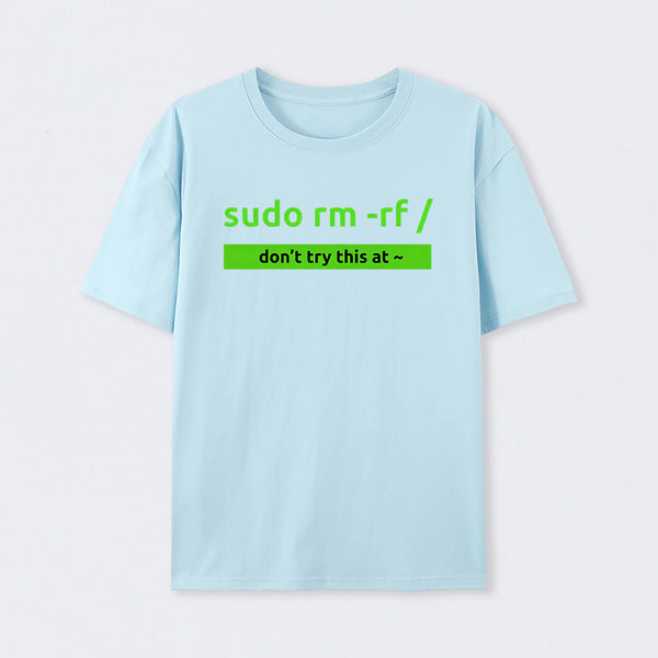 Light Blue Sudo Linux Programming Command T-Shirt