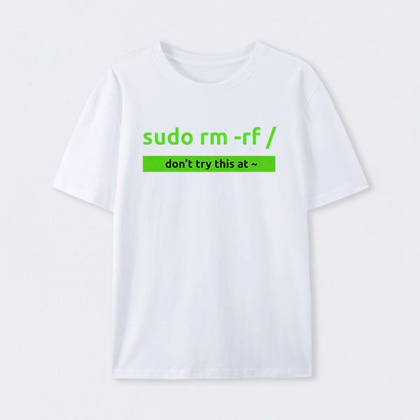 White Sudo Linux Programming Command T-Shirt