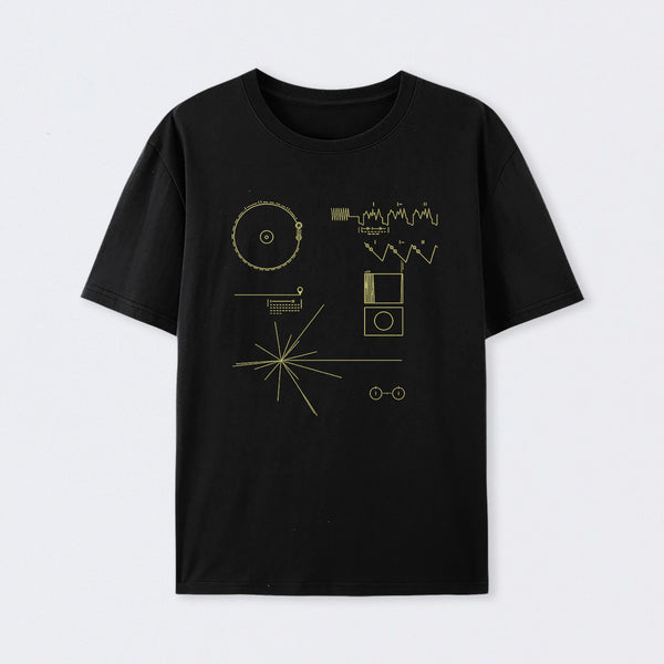 Black The Voyager Golden Record T-Shirt