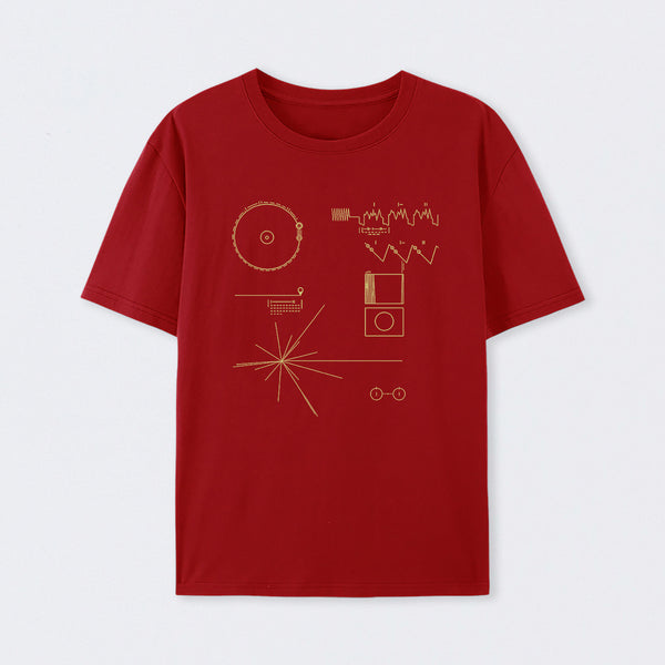 Red The Voyager Golden Record T-Shirt