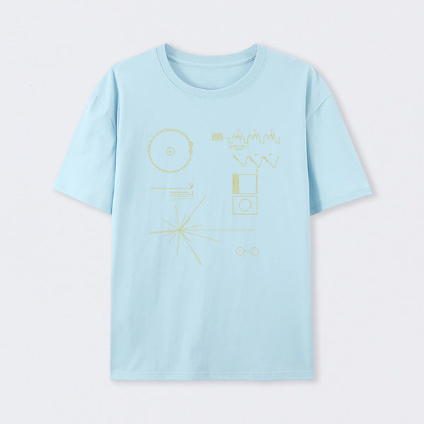 Light Blue The Voyager Golden Record T-Shirt