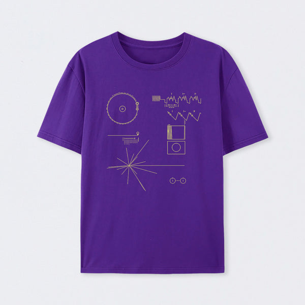Purple The Voyager Golden Record T-Shirt