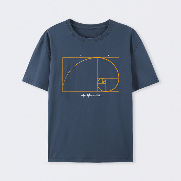 Navy Fibonacci Math Art Science Engineer T-Shirt