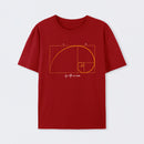 Red Fibonacci Math Art Science Engineer T-Shirt