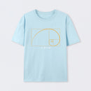 Light Blue Fibonacci Math Art Science Engineer T-Shirt
