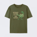 Army Green Equations Of Motion Science Velociraptor T-Shirt