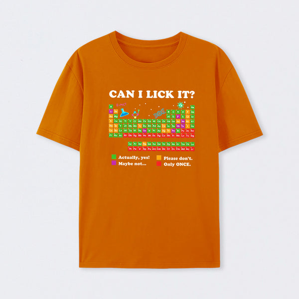 Orange Can I Lick It Periodic Humour Science T-Shirt
