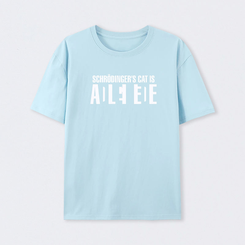Light Blue SchrÖdinger's Cat ADLEIAVDE Science T-Shirt