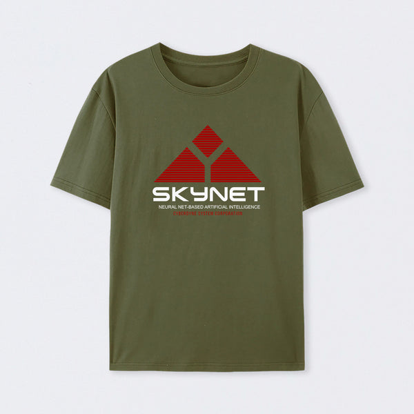 Army Green Skynet Neural Net Based Artificial Intelligence T-Shirt