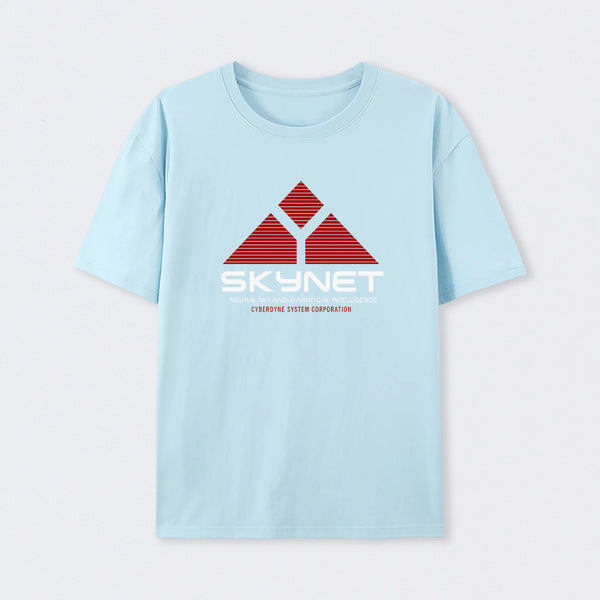 Light Blue Skynet Neural Net Based Artificial Intelligence T-Shirt