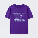 Purple SchrÖdinger's Cat Escape Plan Interesting Physics Science T-Shirt