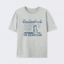 Grey SchrÖdinger's Cat Escape Plan Interesting Physics Science T-Shirt