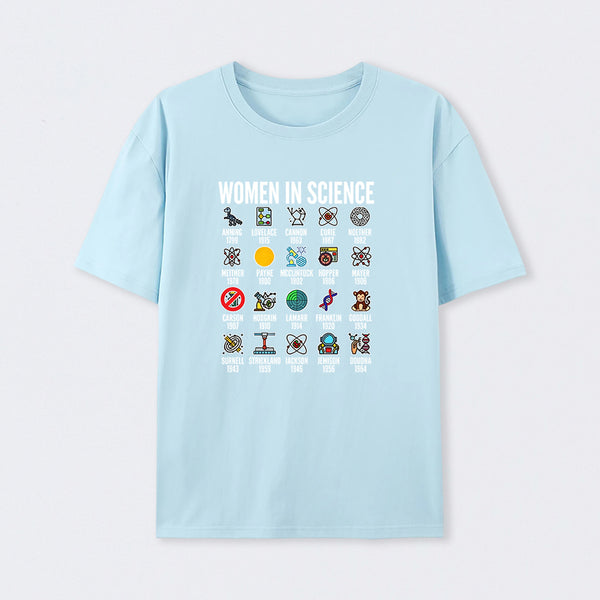 Light Blue Women in Science T-Shirt