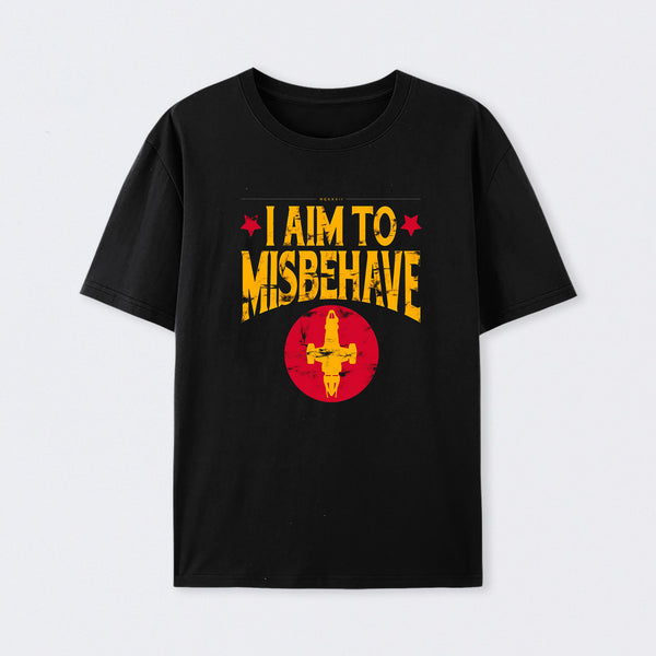 I Aim to Misbehave Firefly Cotton Unisex T-Shirt