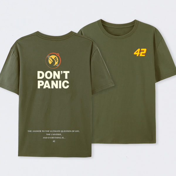 Don't Panic Front and Back Printed T-Shirt