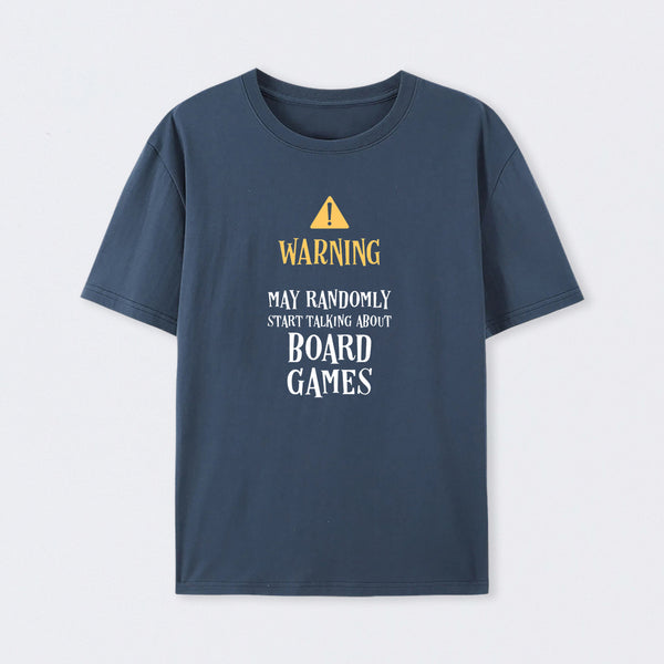 Warning May Randomly Talk About Board Games Geek Cotton Unisex T-Shirt