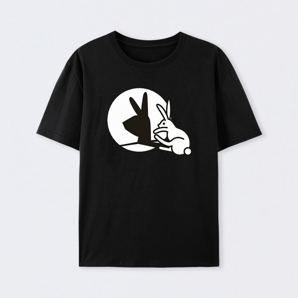 Funny Rabbit Hand Shadow Puppets Bunny Figure Pop Art T-Shirt