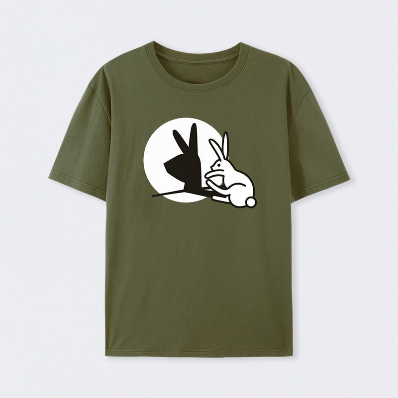 Funny Rabbit Hand Shadow Puppets Bunny Figure Pop Art T-Shirt