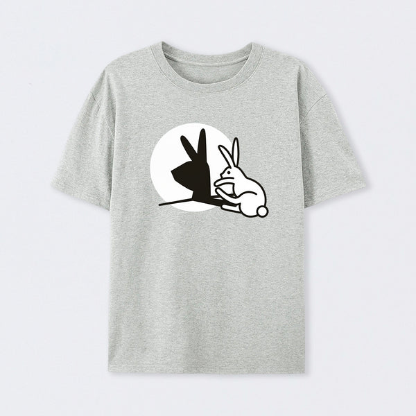 Funny Rabbit Hand Shadow Puppets Bunny Figure Pop Art T-Shirt