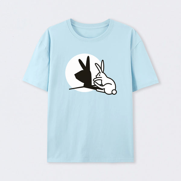 Funny Rabbit Hand Shadow Puppets Bunny Figure Pop Art T-Shirt