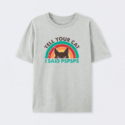 Tell Your Cat Top Retro Cat Rainbow T-Shirt
