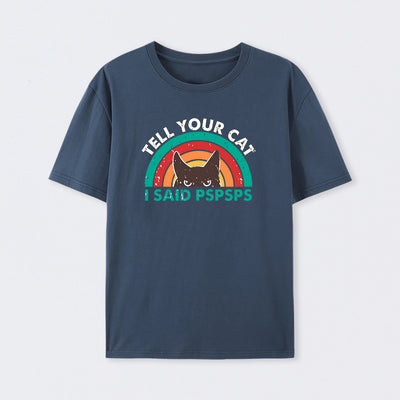 Tell Your Cat Top Retro Cat Rainbow T-Shirt