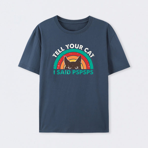 Tell Your Cat Top Retro Cat Rainbow T-Shirt