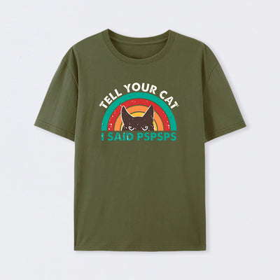 Tell Your Cat Top Retro Cat Rainbow T-Shirt