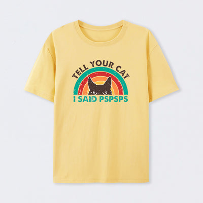 Tell Your Cat Top Retro Cat Rainbow T-Shirt