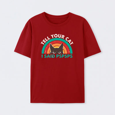 Tell Your Cat Top Retro Cat Rainbow T-Shirt
