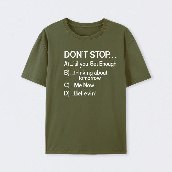 Don't Stop 80s Songs Multiple Choice T-Shirt