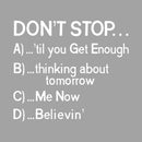 Don't Stop 80s Songs Multiple Choice T-Shirt