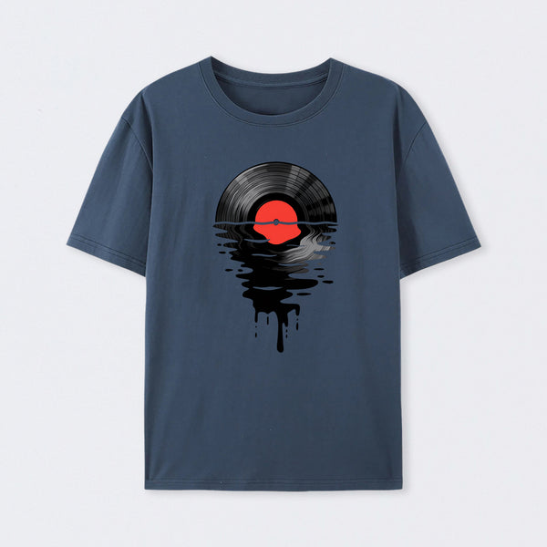 Vinyl LP Music Record Sunset Red T-Shirt