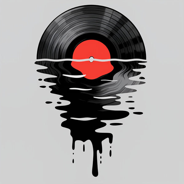 Vinyl LP Music Record Sunset Red T-Shirt