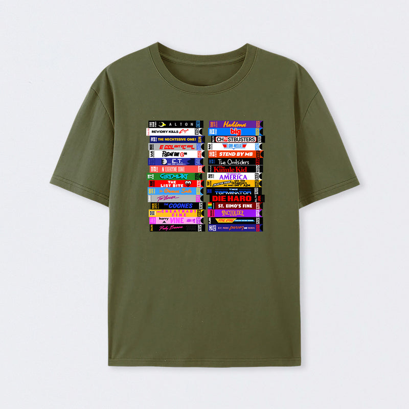 Retro 80s Movies VHS Stacks T-Shirt