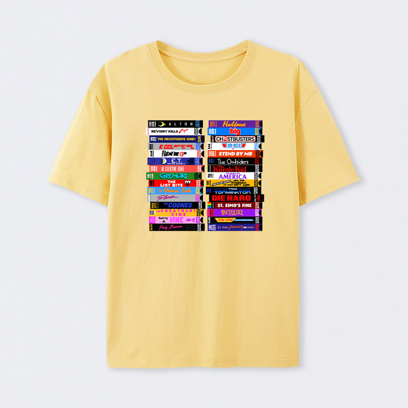 Retro 80s Movies VHS Stacks T-Shirt