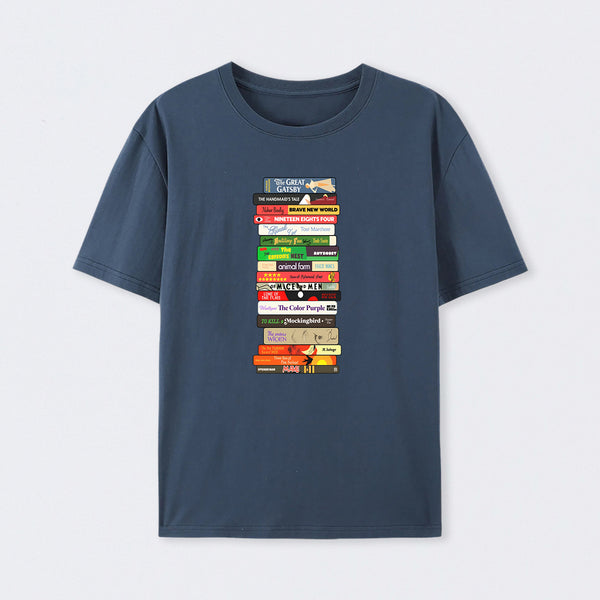Classic Banned Books Stack Cotton T-Shirt