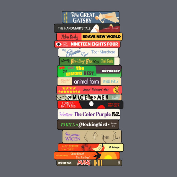 Classic Banned Books Stack T-Shirt