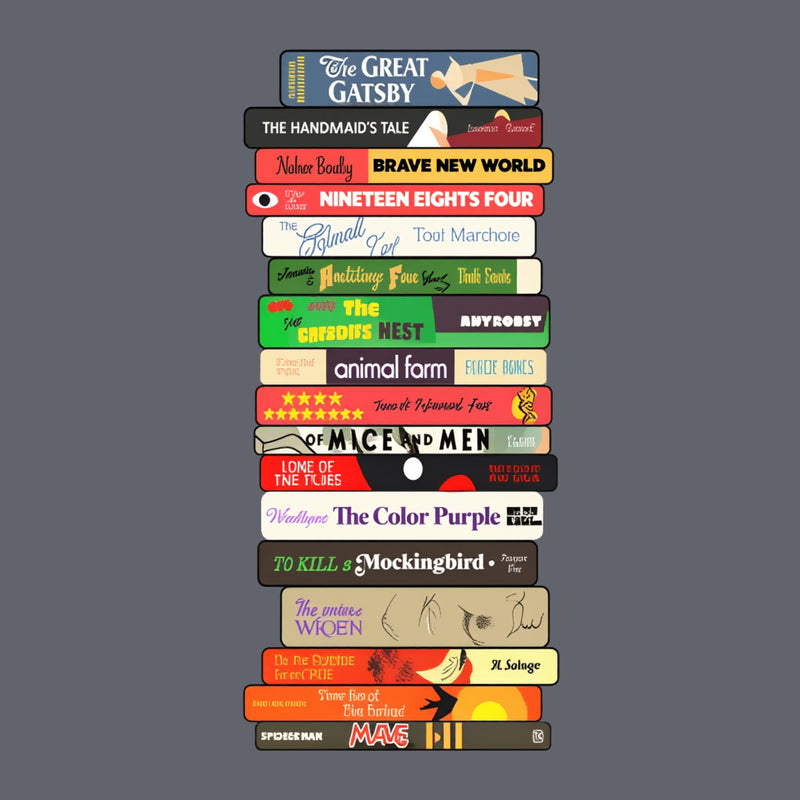 Classic Banned Books Stack T-Shirt