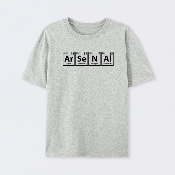 Arsenal (Ar-Se-N-Al) Periodic Elements Spelling T-Shirt