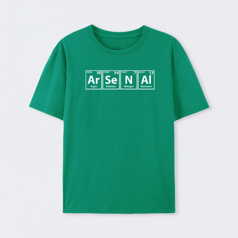 Arsenal (Ar-Se-N-Al) Periodic Elements Spelling T-Shirt