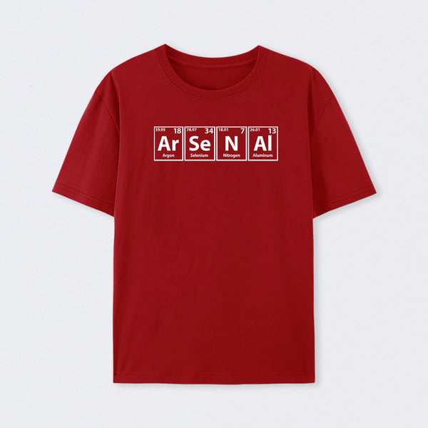 Arsenal (Ar-Se-N-Al) Periodic Elements Spelling T-Shirt
