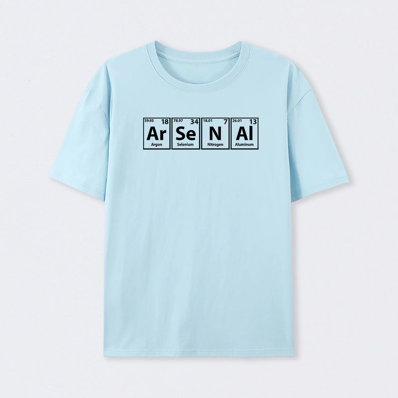 Arsenal (Ar-Se-N-Al) Periodic Elements Spelling T-Shirt