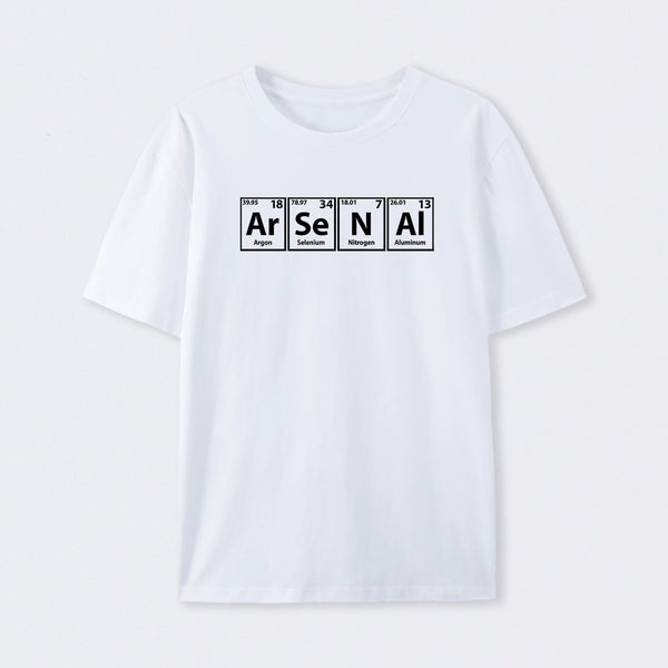 Arsenal (Ar-Se-N-Al) Periodic Elements Spelling T-Shirt